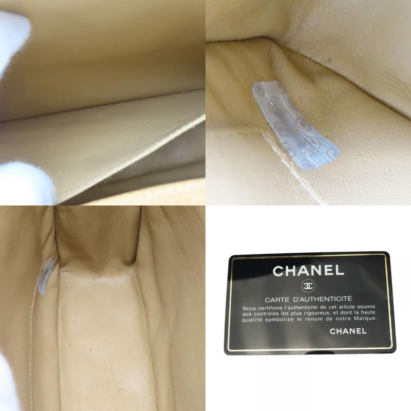 Chanel Shoulder Bag Matelasse Caviar Skin Beige Gold Hardware Coco Mark 2nd