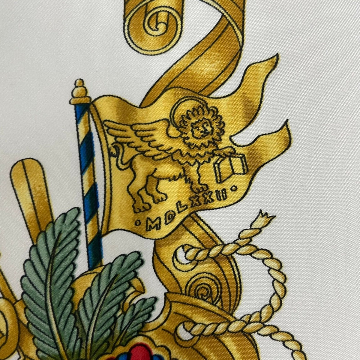 Hermes Carre 90 Silk Scarf Voiles de Lumiere Sailing Ship of Light White — view 8