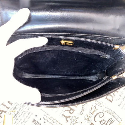 Gucci Vintage Handbag Clutch Pouch Leather Black Travel Business — view 10