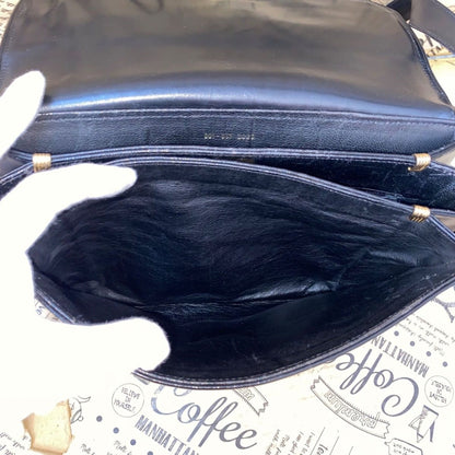 Gucci Vintage Handbag Clutch Pouch Leather Black Travel Business — view 11