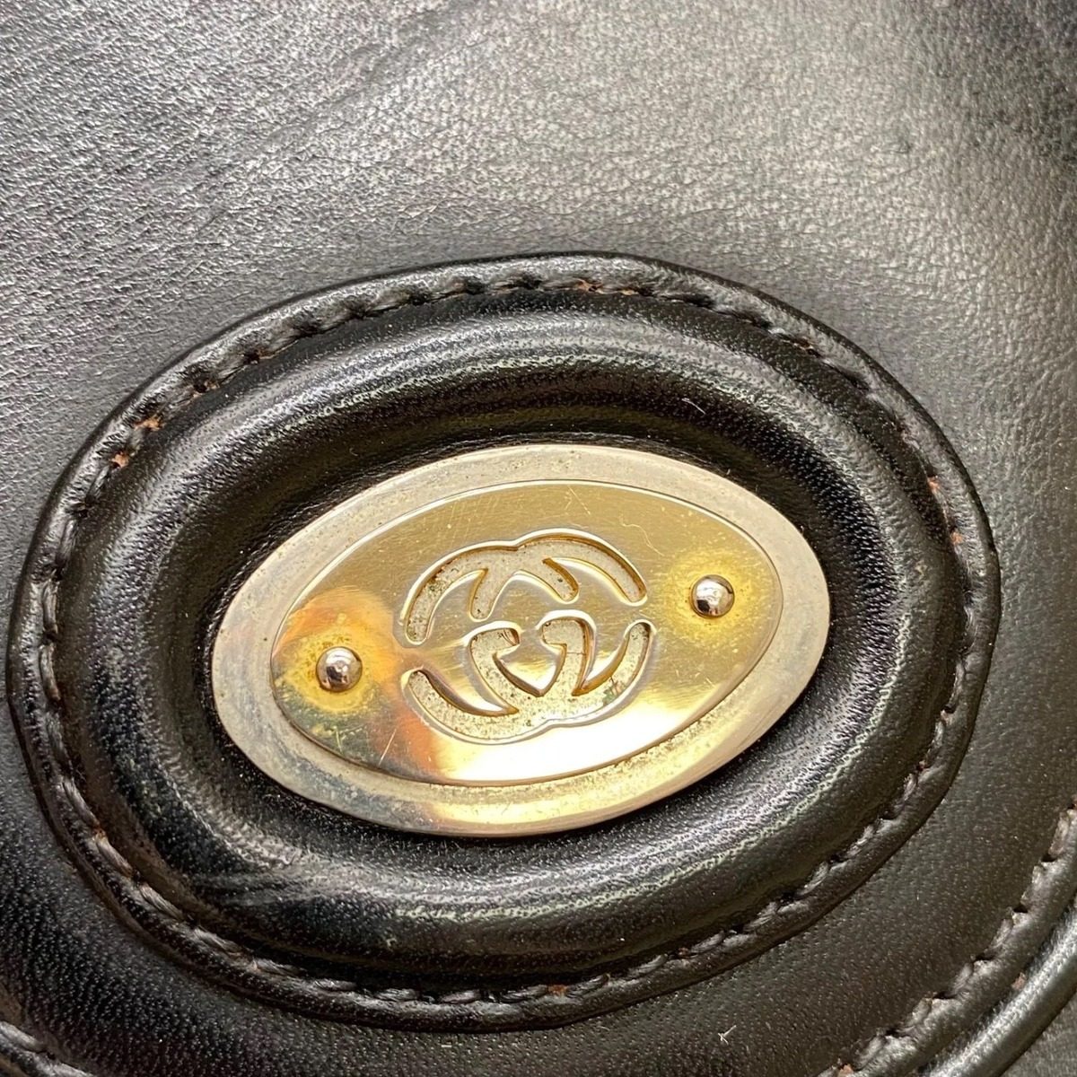 Gucci Vintage Handbag Clutch Pouch Leather Black Travel Business — view 14