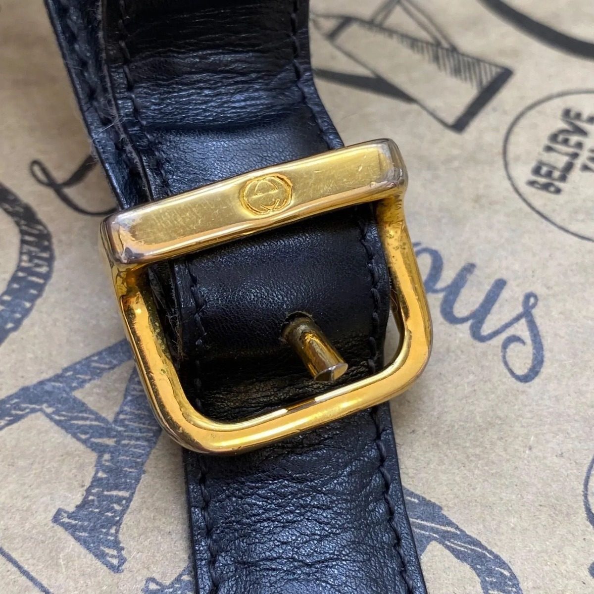 Gucci Vintage Handbag Clutch Pouch Leather Black Travel Business — view 15