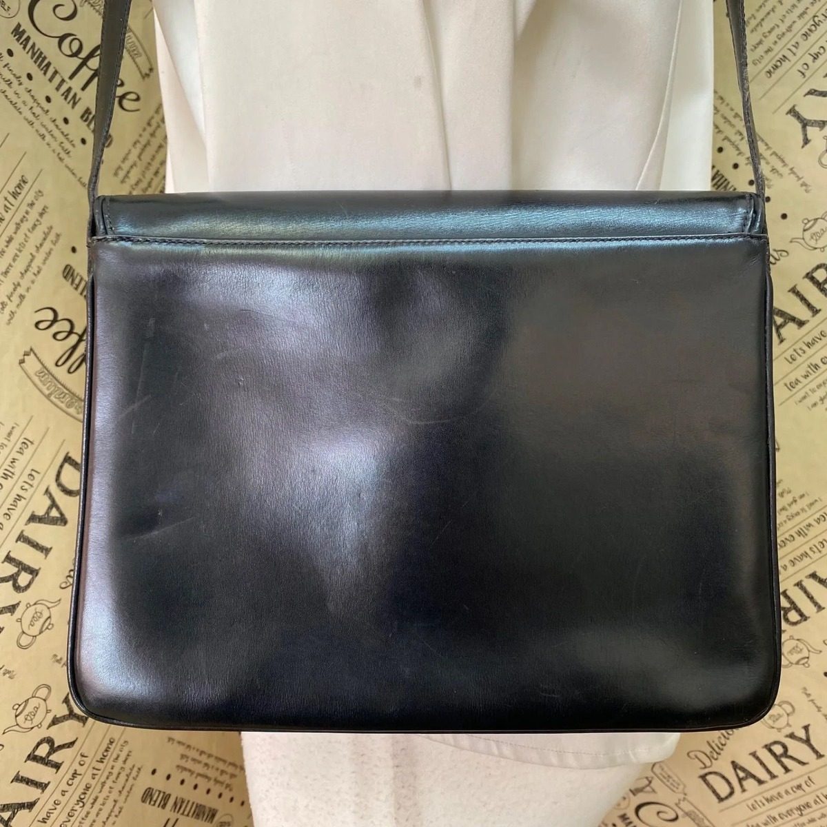 Gucci Vintage Handbag Clutch Pouch Leather Black Travel Business — view 2
