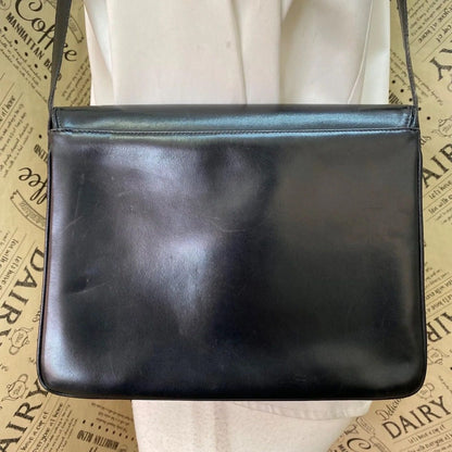 Gucci Vintage Handbag Clutch Pouch Leather Black Travel Business — view 2