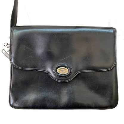 Gucci Vintage Handbag Clutch Pouch Leather Black Travel Business