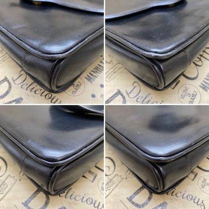 Gucci Vintage Handbag Clutch Pouch Leather Black Travel Business — view 8