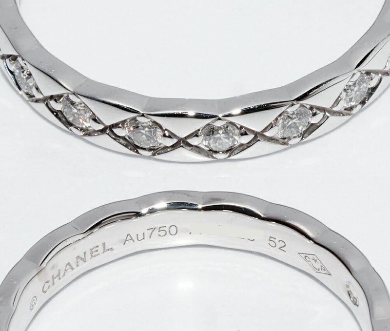 Chanel Ring 18K White Gold Diamond 18P (approx 034ct) Coco Crush Ring Mini