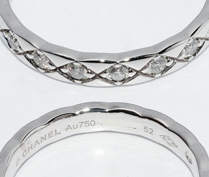 Chanel Ring 18K White Gold Diamond 18P (approx 034ct) Coco Crush Ring Mini