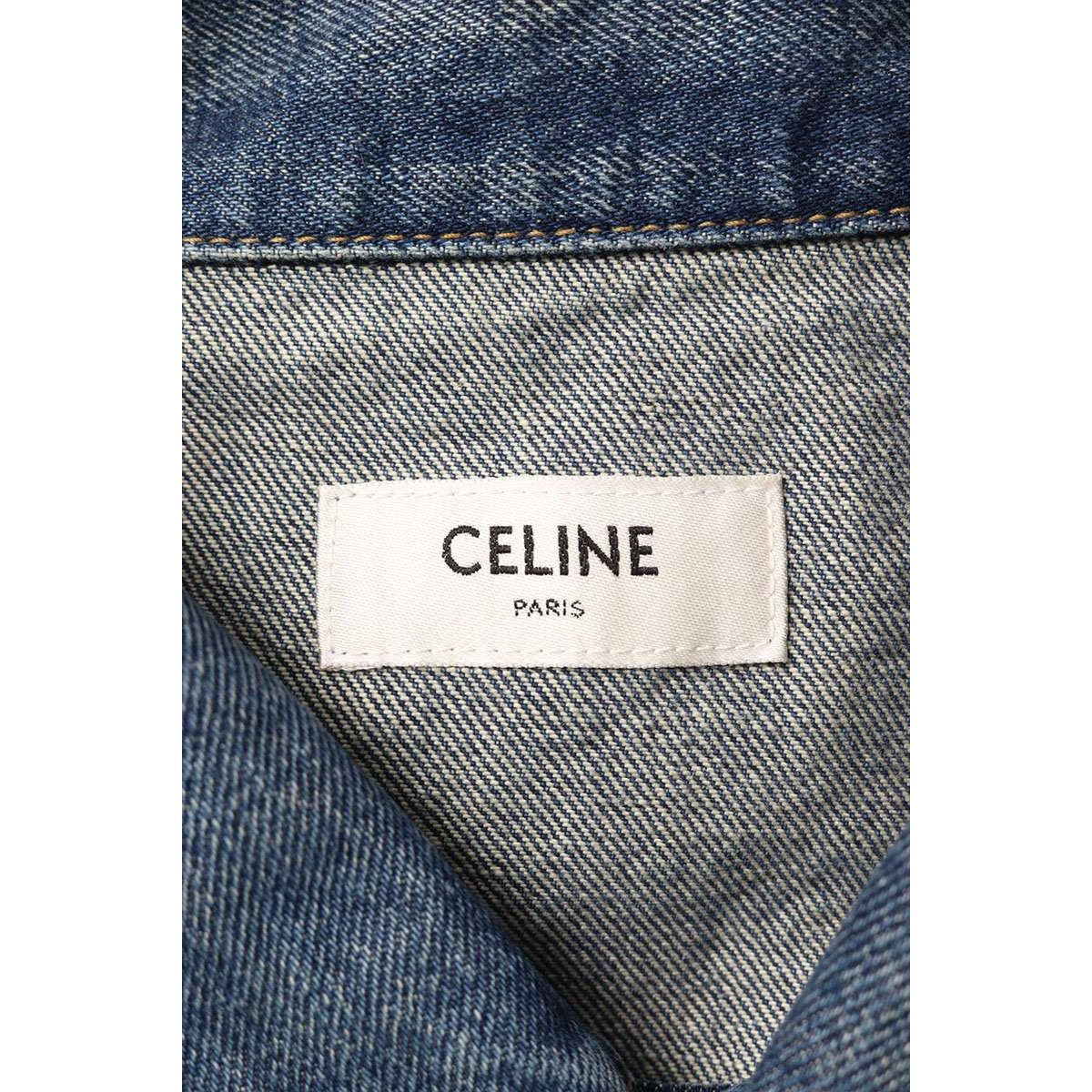 Celine Studded Cutoff Denim Jacket XL — view 3