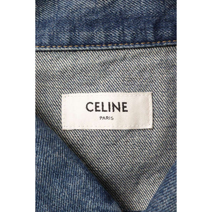 Celine Studded Cutoff Denim Jacket XL — view 3