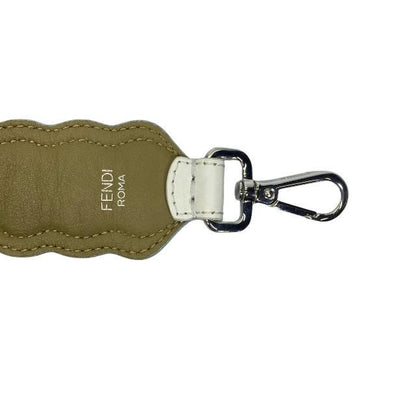 Fendi Strap You Shoulder Strap Small Studded Leather Brown White Pink