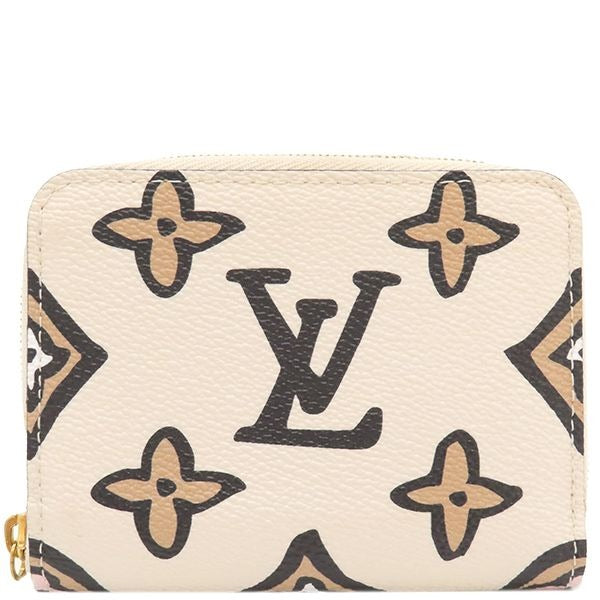 Louis Vuitton Coin Case Zippy Purse Monogram Canvas Cream Gold Hardware