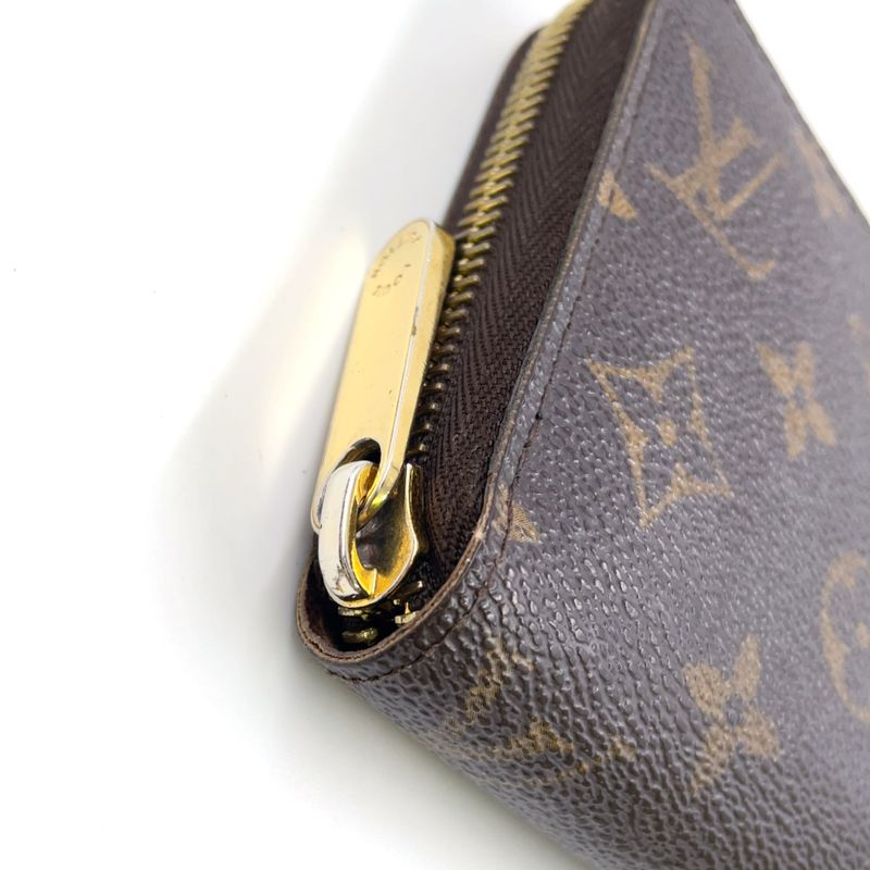 Louis Vuitton Zippy Wallet Monogram PVC Brown Round Zipper Long Wallet Gold