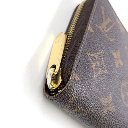 Louis Vuitton Zippy Wallet Monogram PVC Brown Round Zipper Long Wallet Gold