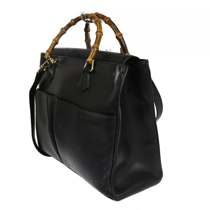 Gucci Bamboo Handbag Shoulder Bag Leather 01bs174