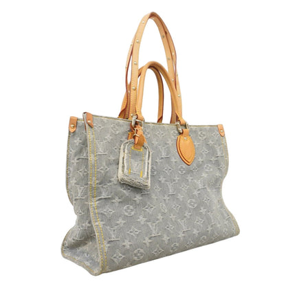 Louis Vuitton Handbag Monogram Denim On The Go MM Washed Gray 2-Way — view 2