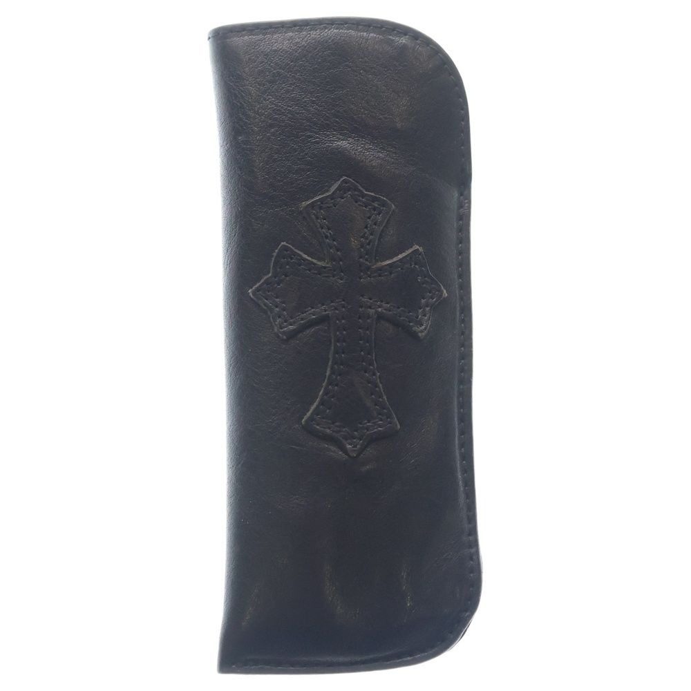 Chrome Hearts Pen Case Cross Patch Leather Black