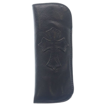 Chrome Hearts Pen Case Cross Patch Leather Black