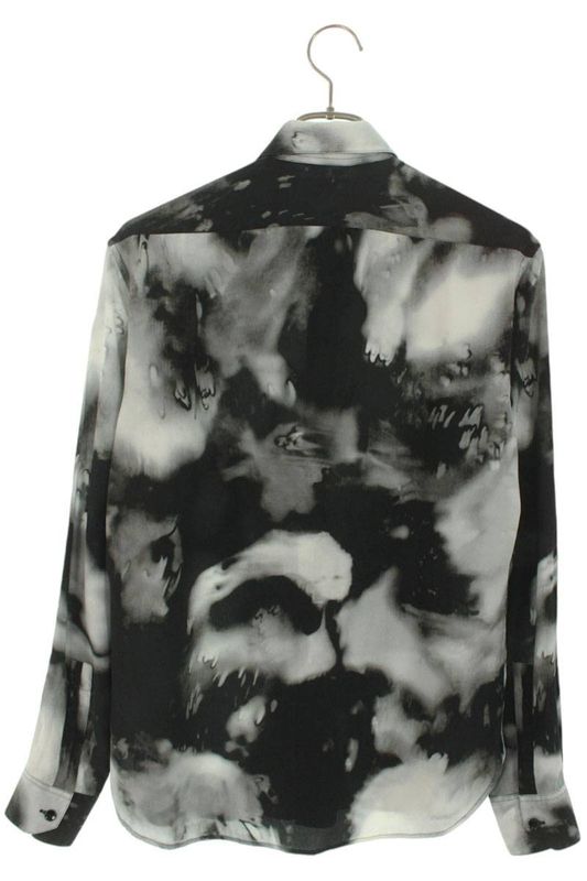 Saint Laurent Paris 501978 Y301s All Over Silk Long Sleeve Shirt Men 37