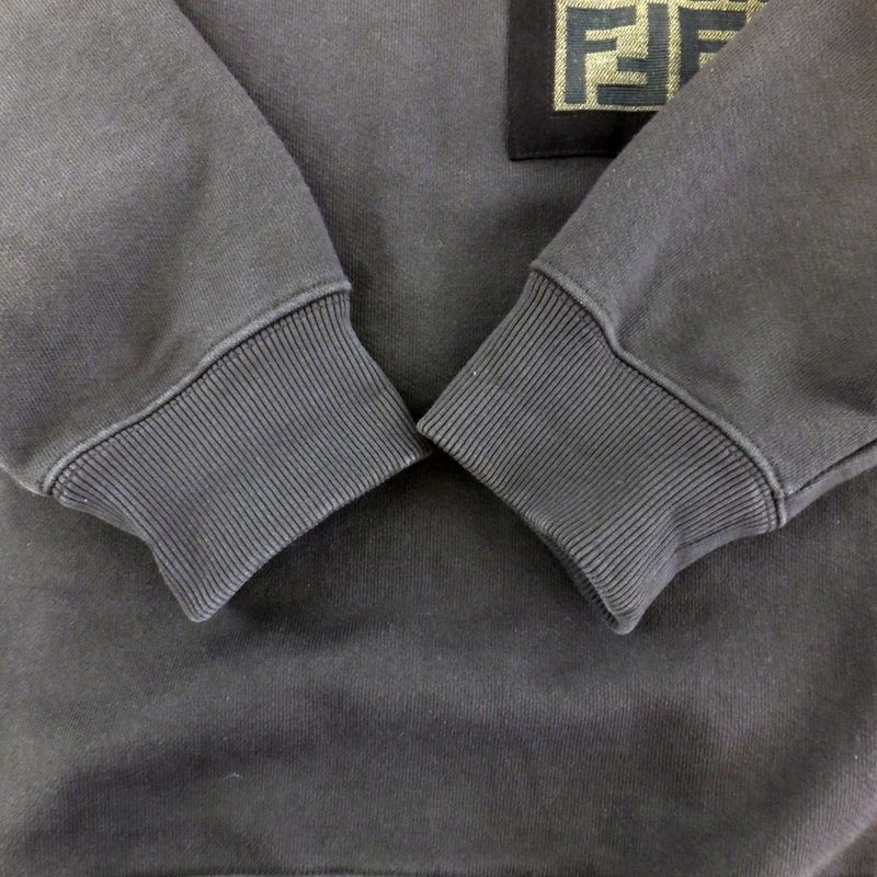 Fendi Sweat 12cpf-23-899 Size M Brown Cotton Pocket Silver-hardware