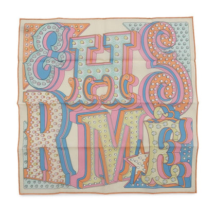 Hermes Scarf Carre 45 Gavroche Electric Cotton Handkerchief Petit Orange Multicolor