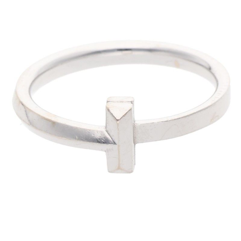 Tiffany & Co 18K White Goldt One Narrow White Gold Ring Men's Size 16.5