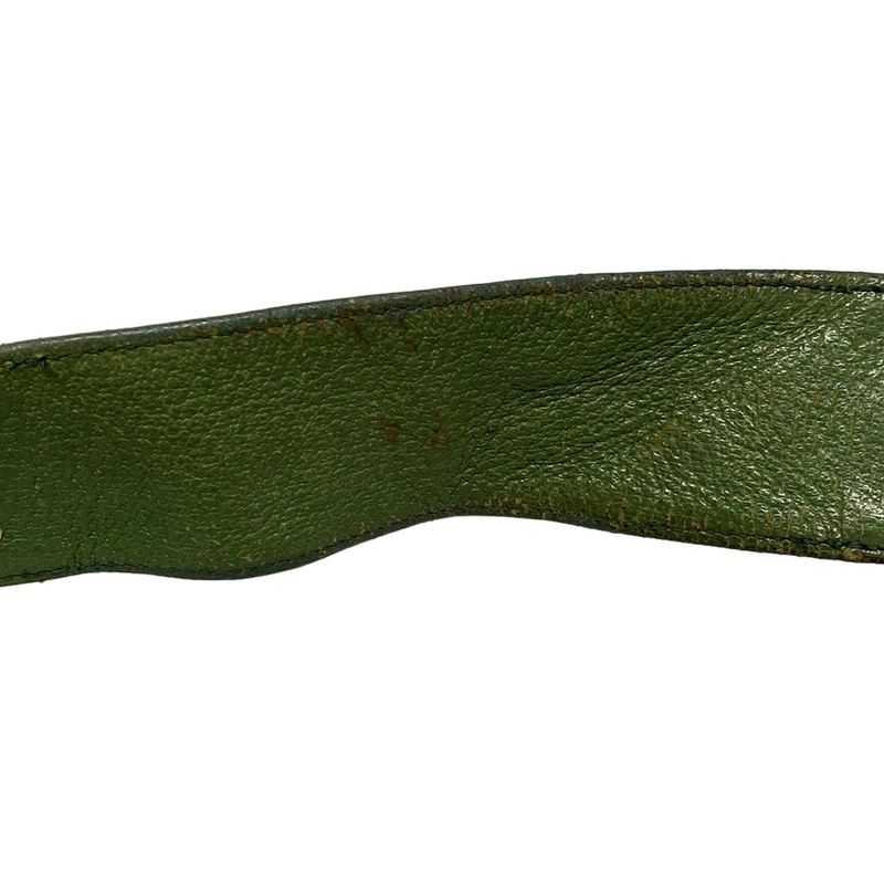 Gucci Shoulder Bag GG Patternbamboo 131036 Beige Dark Brown And Green Leather