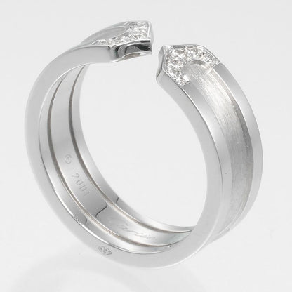 Cartier 2C 18kwhite Gold And Diamonds #16 Ladies 8.5g Ring