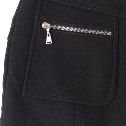 Louis Vuitton Wool Zip Design Melton Skirt Black 38