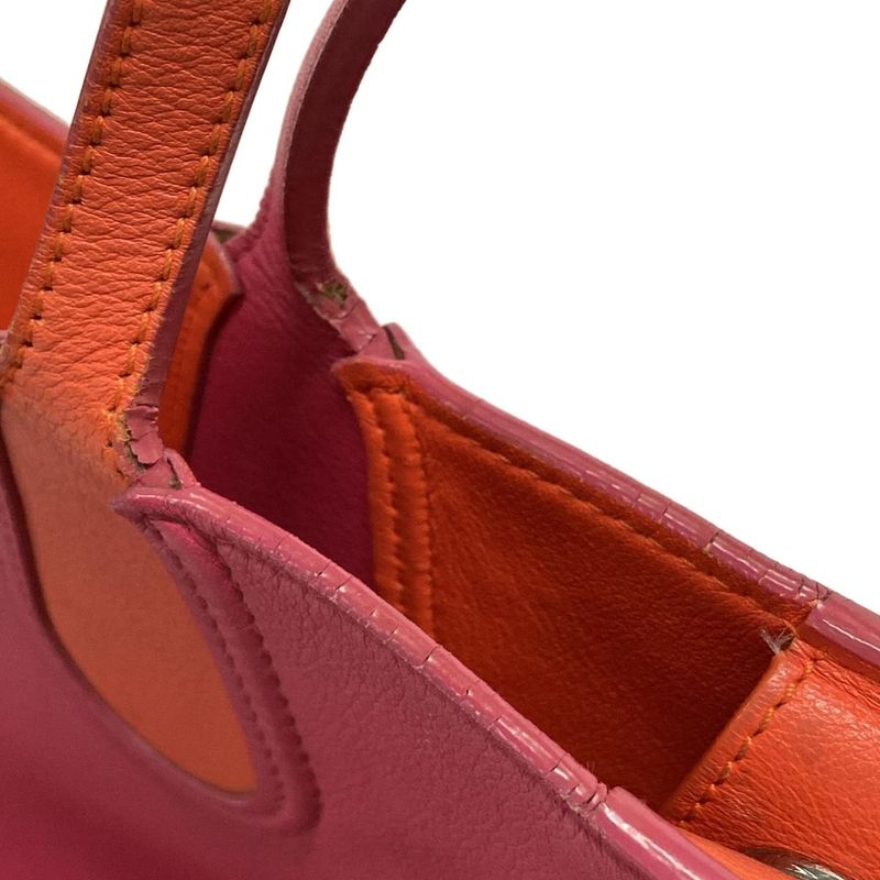 Dior/christian Dior Addict Tote Bag Pink And Orange Leather