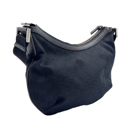 Gucci GG Canvas Black Shoulder Bag Silver — view 2