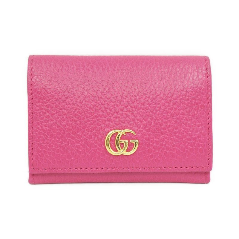 Gucci GG Marmont Wallet Pink Gold Hardware Card Case Leather