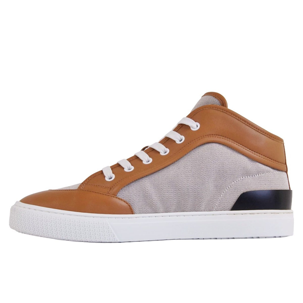 Hermes Enjoy Sneakers Leather Canvas Beige Brown — view 6