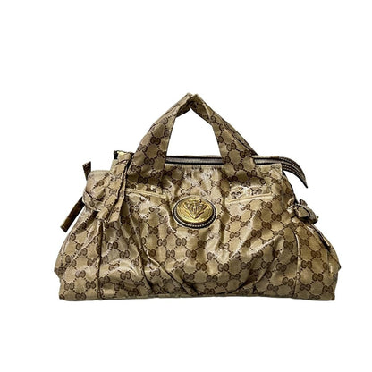 Gucci Handbag Crystal GG Hysteria Beige Dark Brown
