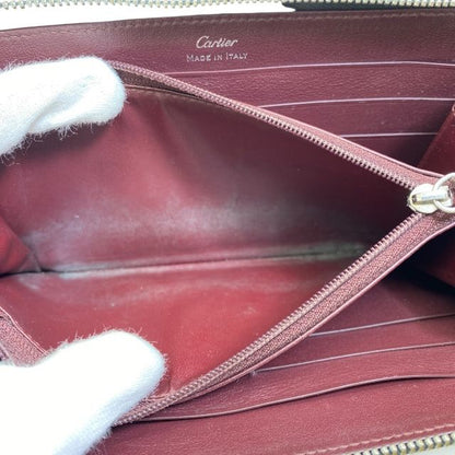 Cartier Must De Cartier Round Zip International Wallet Long Wallet Leather