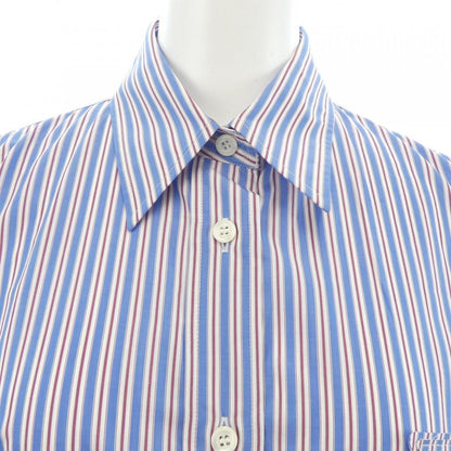 Prada Striped Poplin Shirt Blue Red — view 5