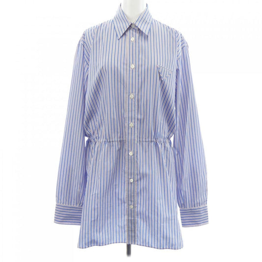 Prada Striped Poplin Shirt Blue Red