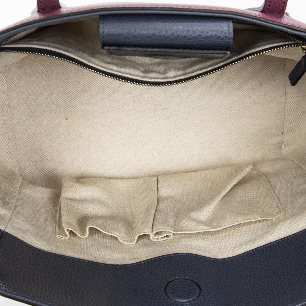 Gucci Small Bicolor Swing Tote Purple Grain Calfskin Leather Tot" — view 9