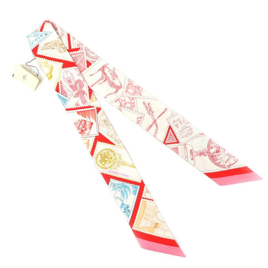 Hermes Twilly Faubourg Lover Silk Rose Rouge Multicolor Scarf Recommended
