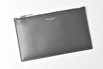 Unused Saint Laurent Paris Flap Pouch Clutch Bag Gray W20