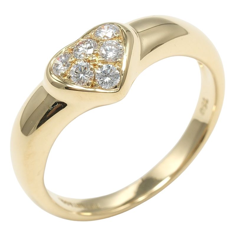 Tiffany & Co Pave Heart 18K Yellow Gold And Diamonds #13 Ladies 3.8g Ring
