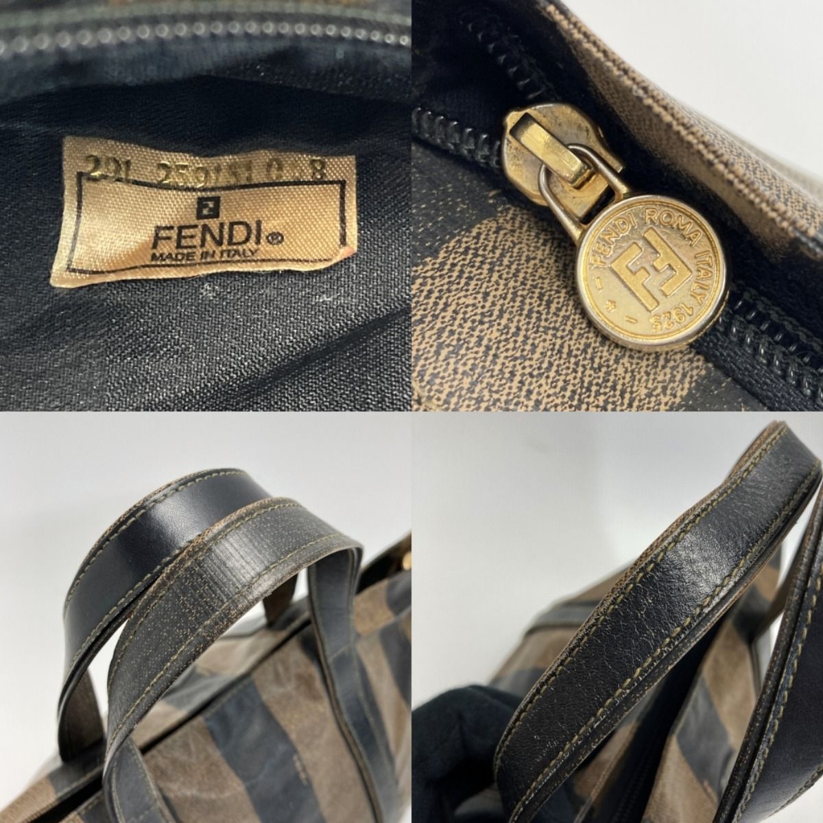 Fendi Pecan Mini Tote Brown PVC×leather Handbag