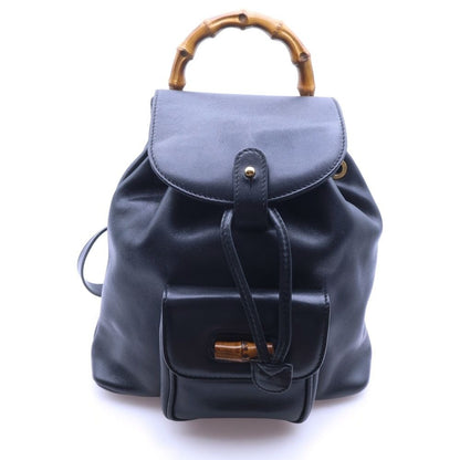 Gucci Bamboo Leather Backpack Black
