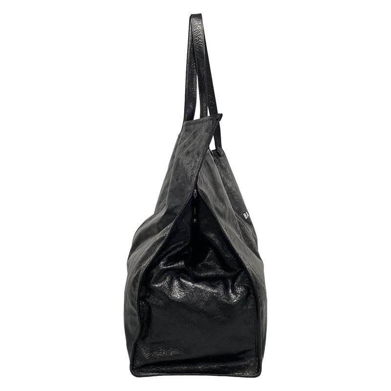Balenciaga Tote Bag Shopper Garment Tote Bag 811607 Black Crinkled Lambskin