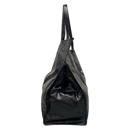 Balenciaga Tote Bag Shopper Garment Tote Bag 811607 Black Crinkled Lambskin