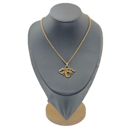 Christian DIOR Necklace With Logo Motif Logo Motif Gold