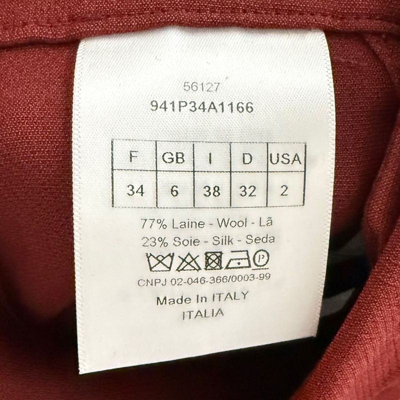 Christian Dior Silk Blend Shorts 38 Bordeaux Women's Used