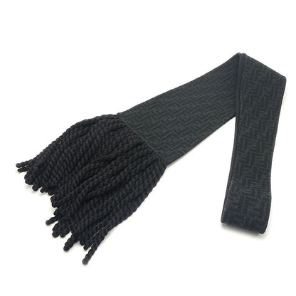 Fendi Long Coat Ff8835 A5HD Wool Black Size 36