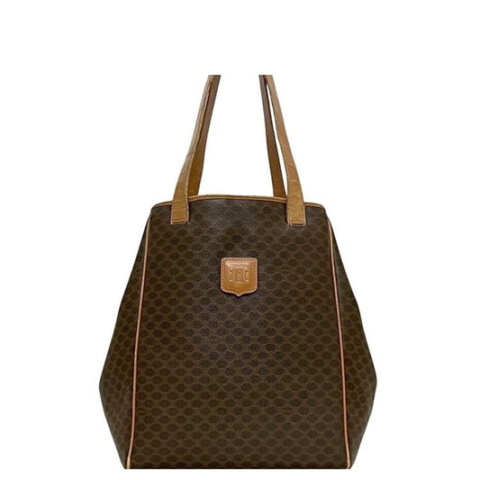 Celine Tote Bag Macadam Brown Vintage