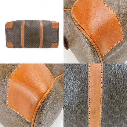 Celine Boston Bag Macadam PVC Leather Brown Gold Hardware Travel Hardware